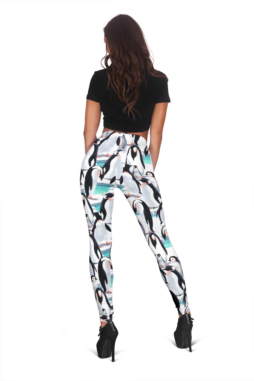 Pattern Print Penguin Print Pattern Women Leggings-grizzshop