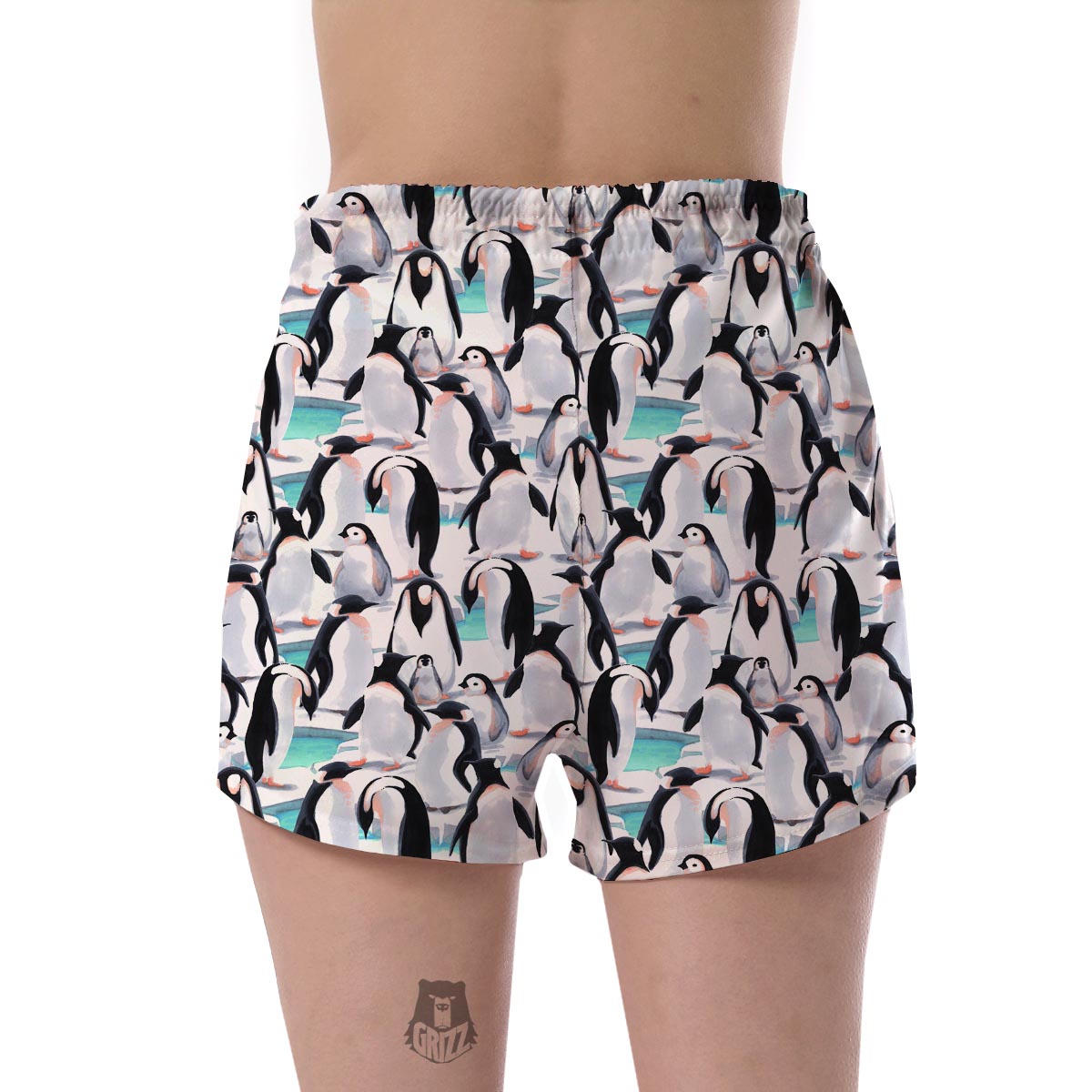 Pattern Print Penguin Women's Shorts-grizzshop