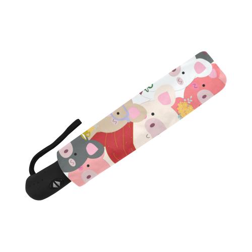 Pattern Print Pig Foldable Umbrella-grizzshop