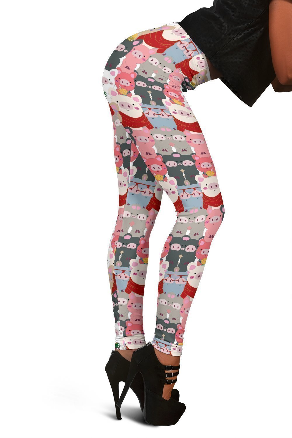 Pattern Print Pig Women Leggings-grizzshop