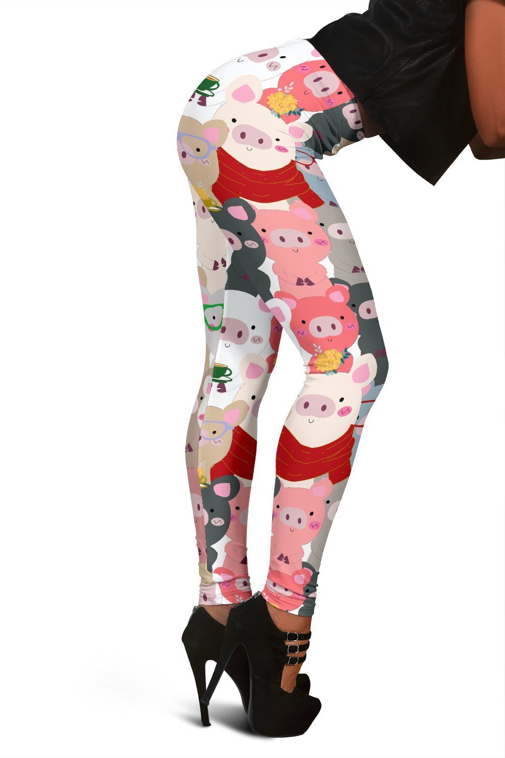 Pattern Print Pig Women Leggings-grizzshop