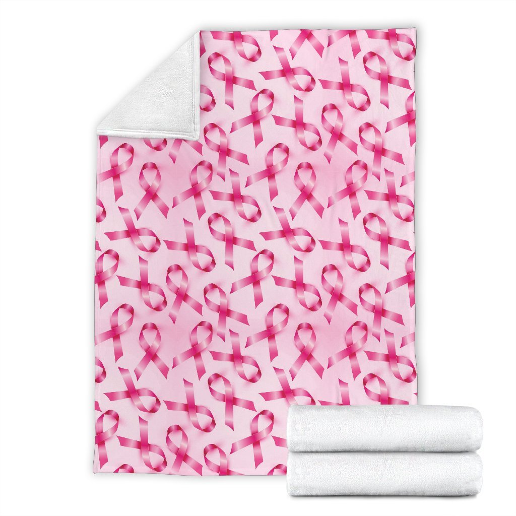 Pattern Print Pink Ribbon Breast Cancer Awareness Blanket-grizzshop