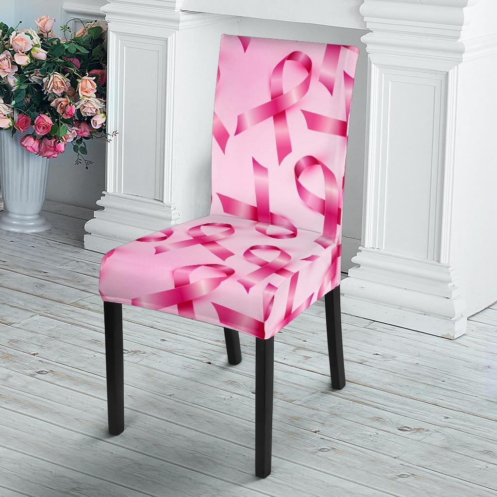 Pattern Print Pink Ribbon Breast Cancer Awareness Chair Cover-grizzshop