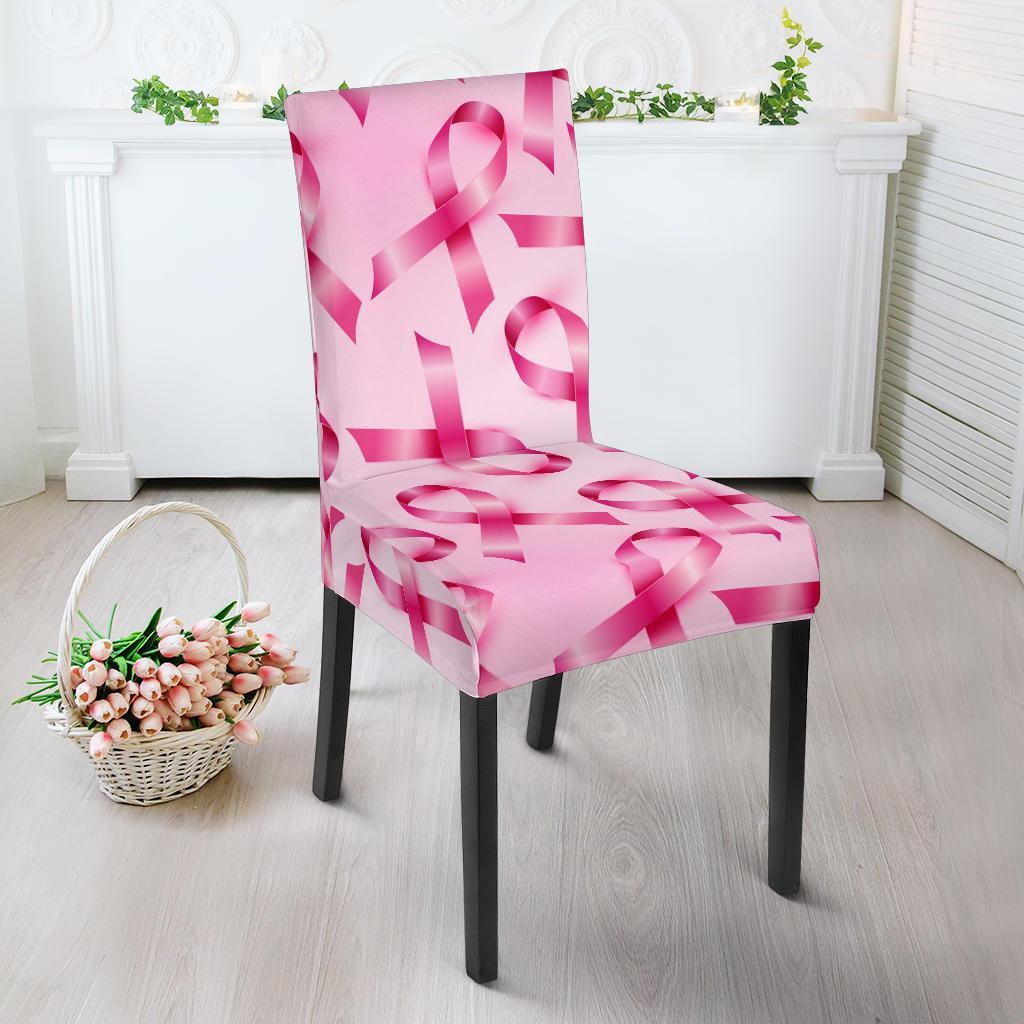 Pattern Print Pink Ribbon Breast Cancer Awareness Chair Cover-grizzshop