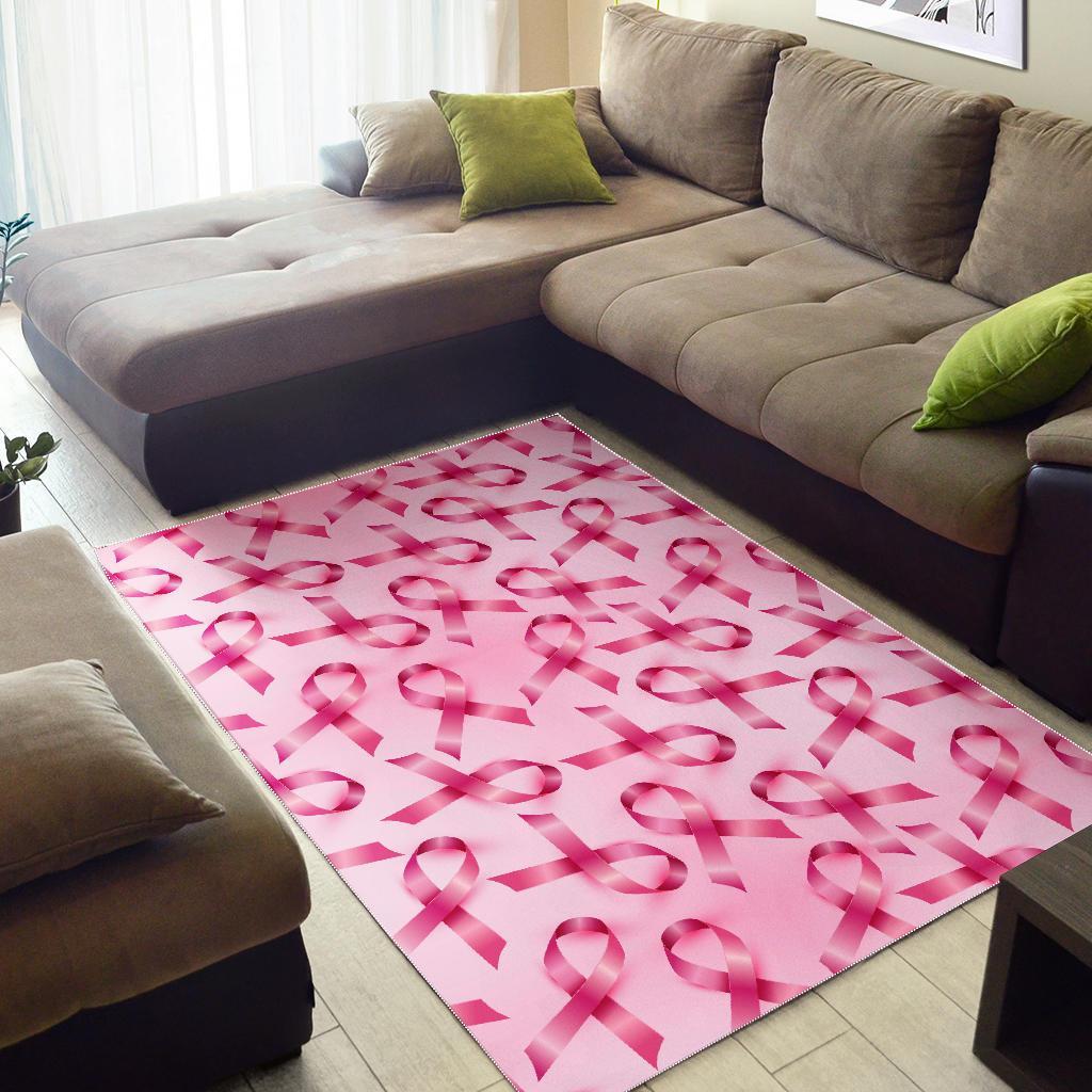 Pattern Print Pink Ribbon Breast Cancer Awareness Floor Mat-grizzshop