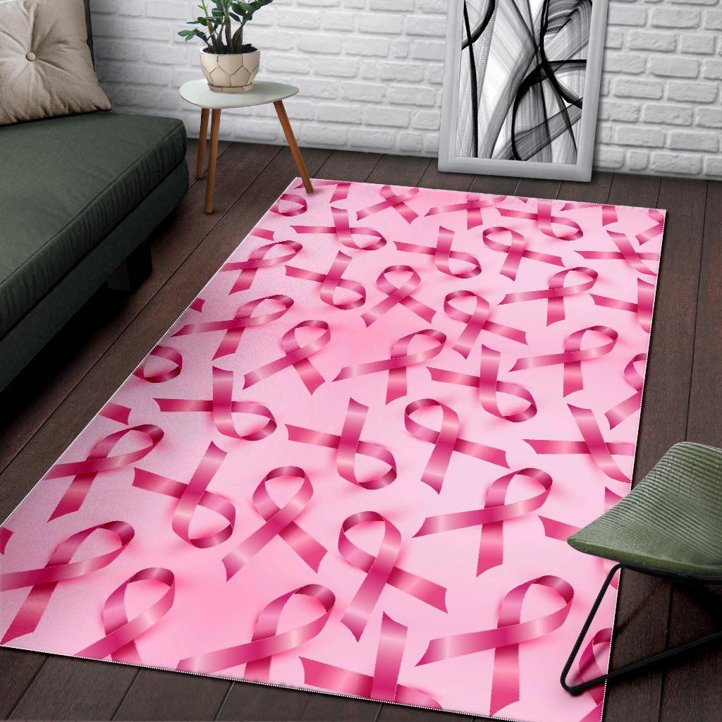 Pattern Print Pink Ribbon Breast Cancer Awareness Floor Mat-grizzshop