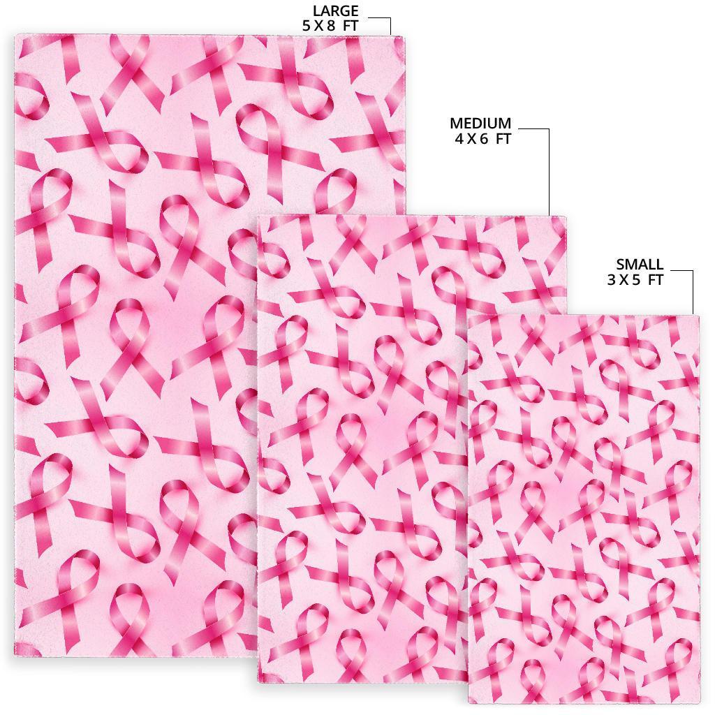 Pattern Print Pink Ribbon Breast Cancer Awareness Floor Mat-grizzshop