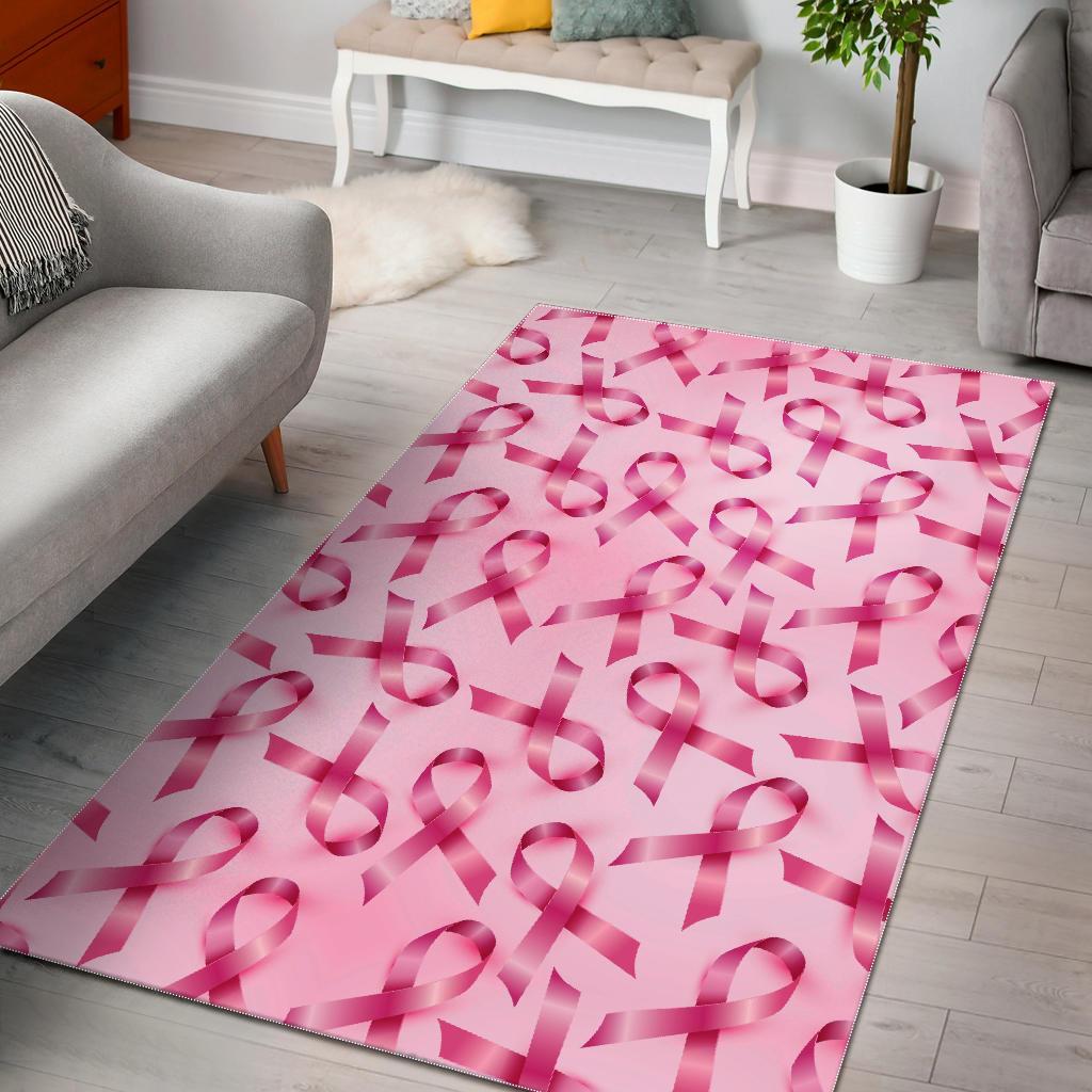 Pattern Print Pink Ribbon Breast Cancer Awareness Floor Mat-grizzshop