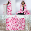 Pattern Print Pink Ribbon Breast Cancer Awareness Hooded Blanket-grizzshop