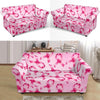 Pattern Print Pink Ribbon Breast Cancer Awareness Loveseat Cover-grizzshop