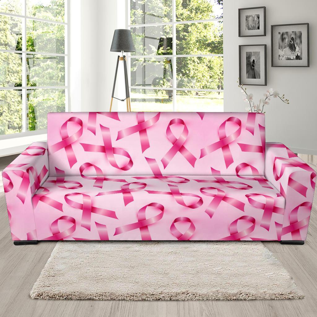 Pattern Print Pink Ribbon Breast Cancer Awareness Sofa Covers-grizzshop