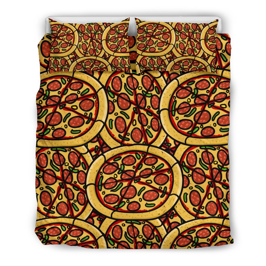 Pattern Print Pizza Duvet Cover Bedding Set-grizzshop