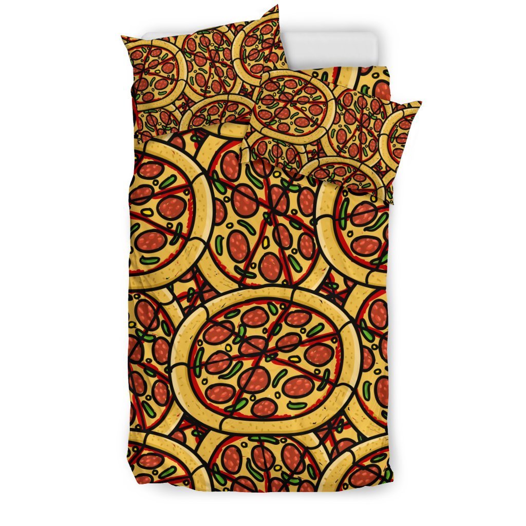 Pattern Print Pizza Duvet Cover Bedding Set-grizzshop