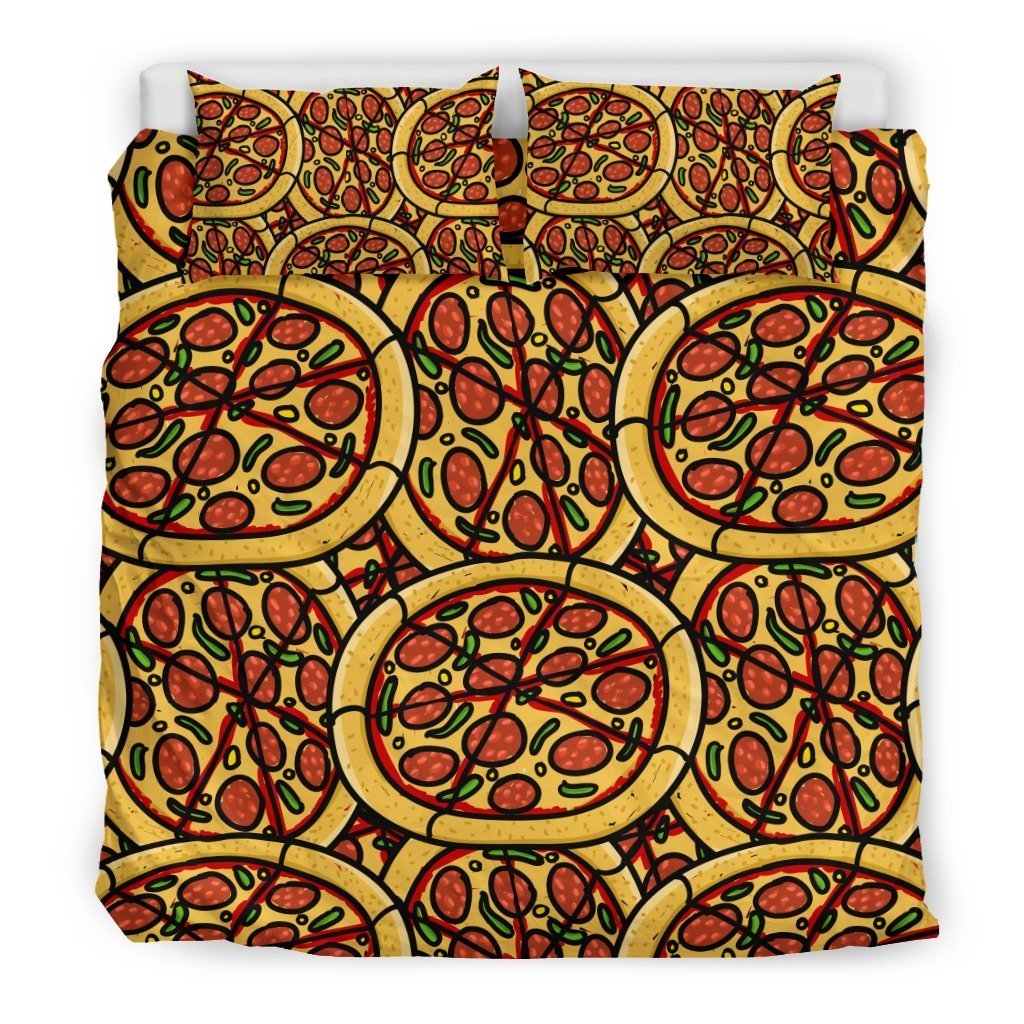 Pattern Print Pizza Duvet Cover Bedding Set-grizzshop