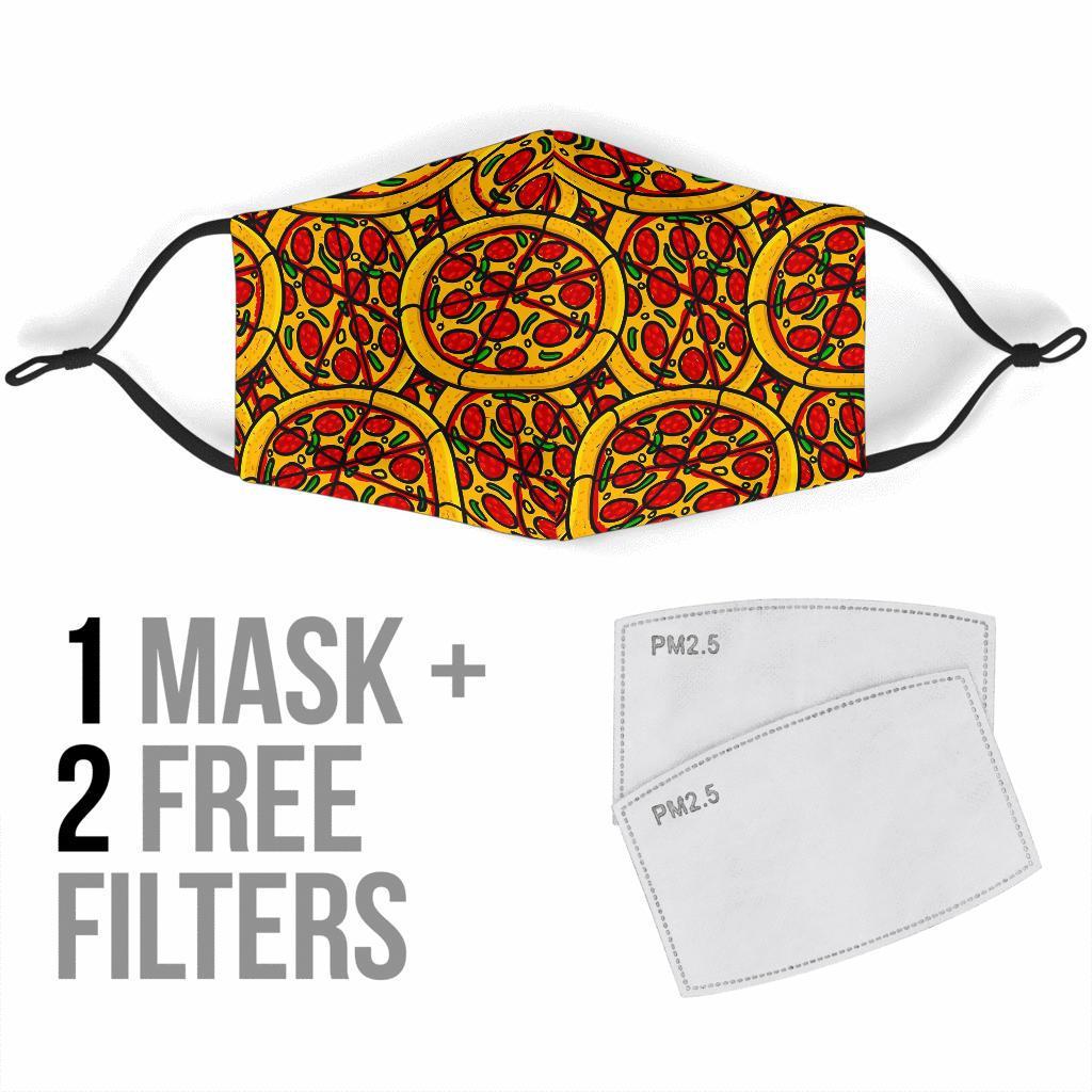 Pattern Print Pizza Face Mask-grizzshop