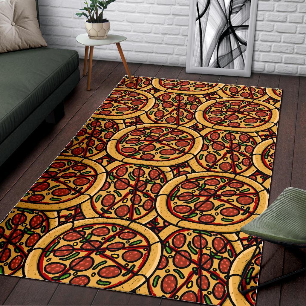 Pattern Print Pizza Floor Mat-grizzshop