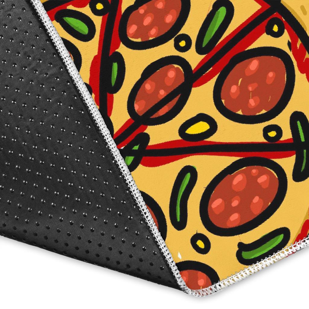 Pattern Print Pizza Floor Mat-grizzshop