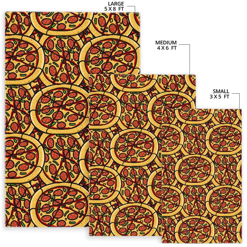 Pattern Print Pizza Floor Mat-grizzshop