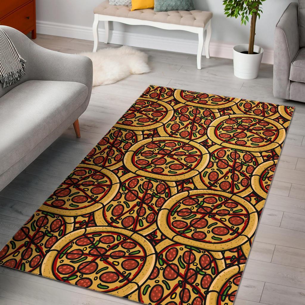 Pattern Print Pizza Floor Mat-grizzshop