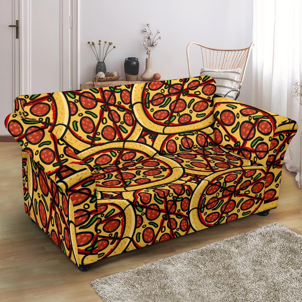 Pattern Print Pizza Loveseat Cover-grizzshop