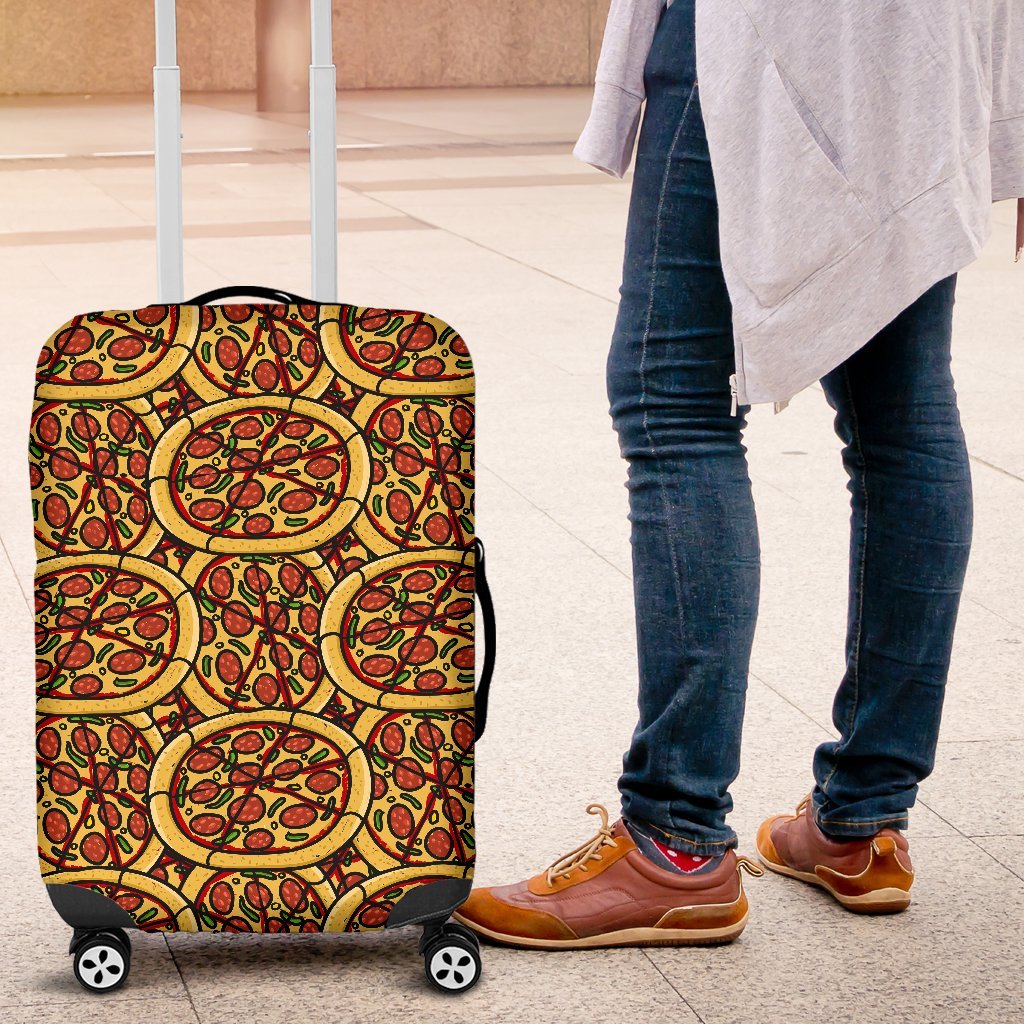 Pattern Print Pizza Luggage Cover Protector-grizzshop