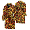 Pattern Print Pizza Men Long Robe-grizzshop