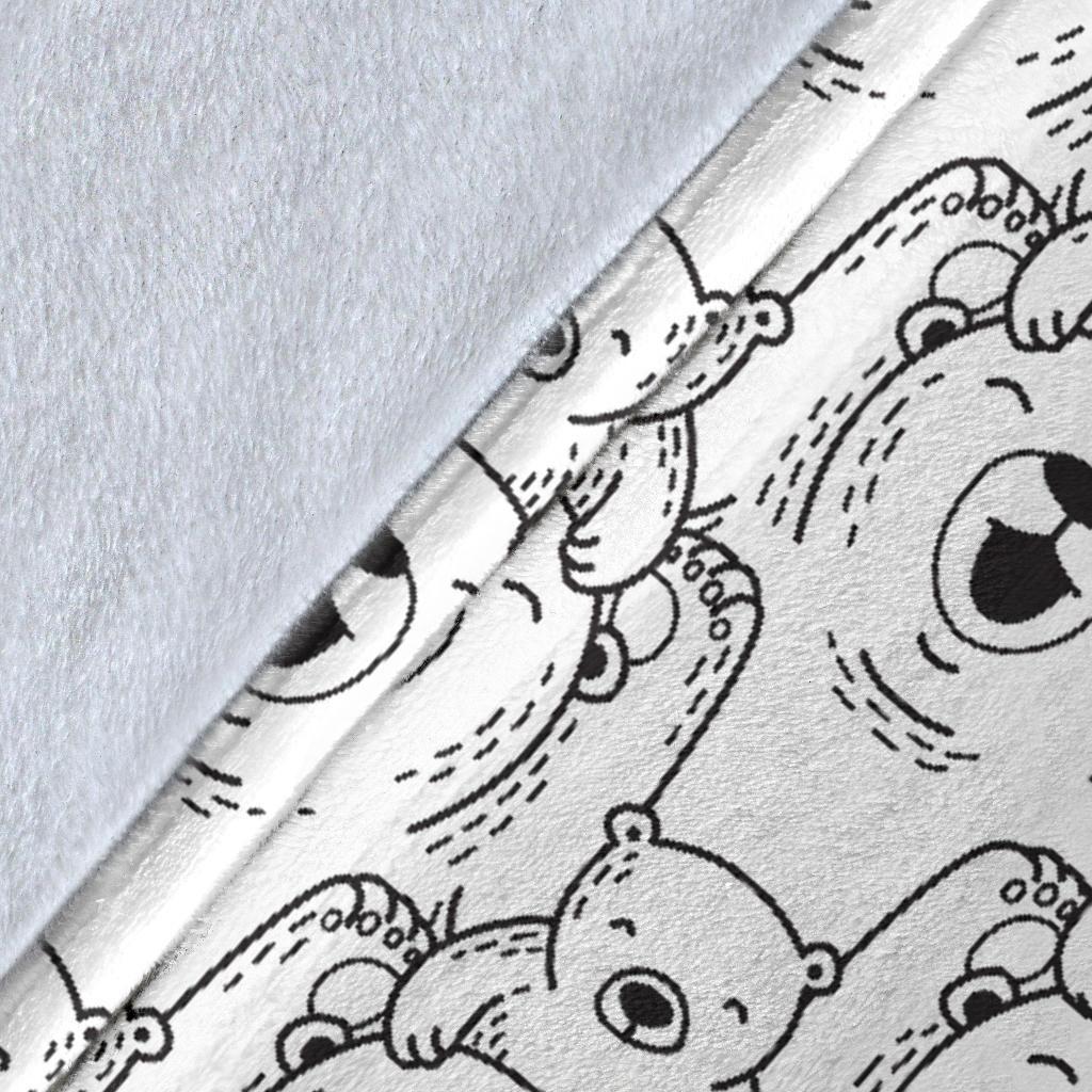 Pattern Print Polar Bear Blanket-grizzshop