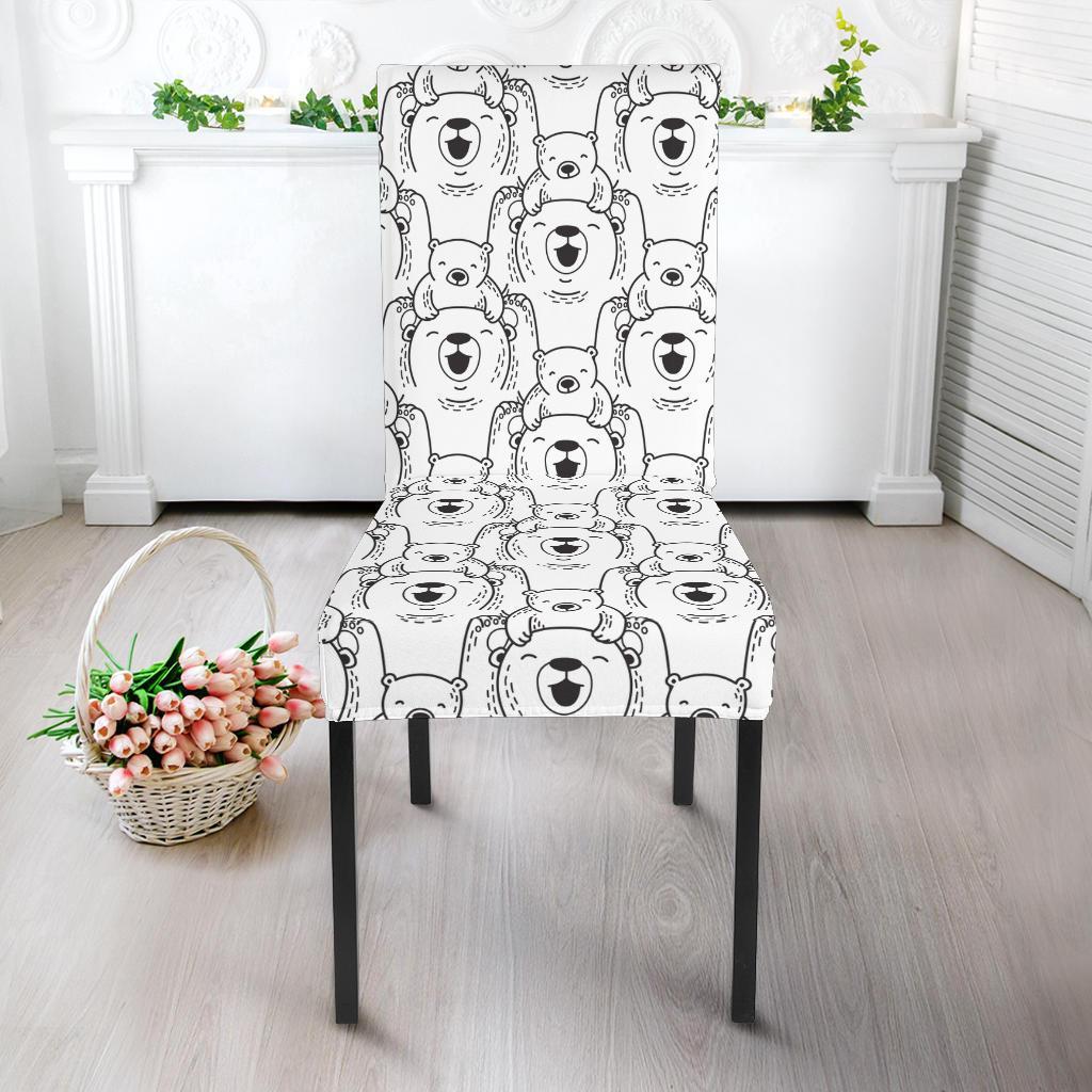 Pattern Print Polar Bear Chair Cover-grizzshop