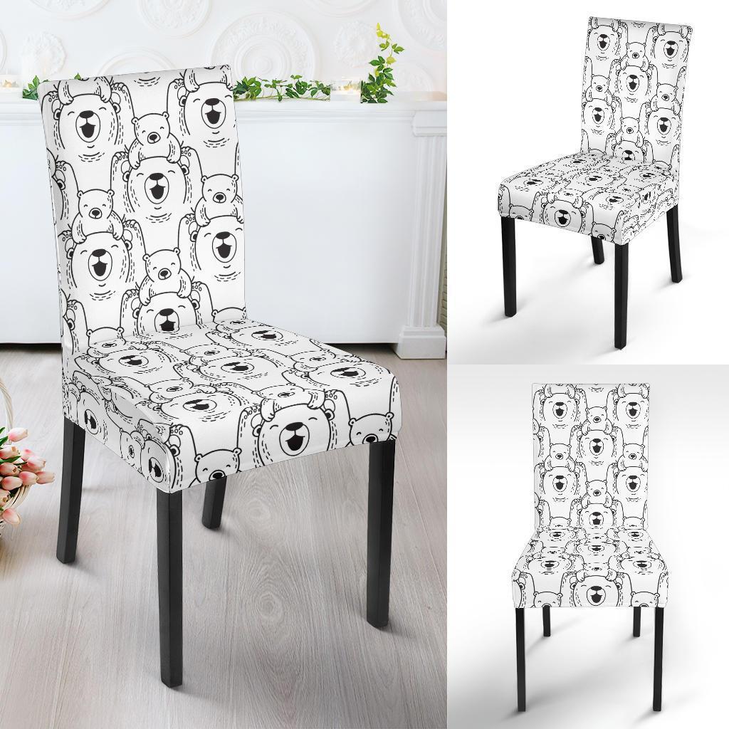 Pattern Print Polar Bear Chair Cover-grizzshop