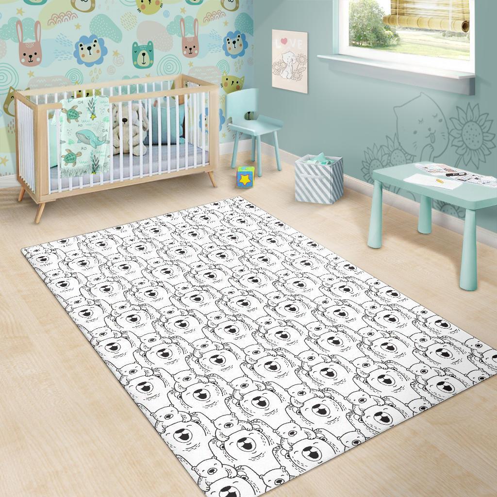 Pattern Print Polar Bear Floor Mat-grizzshop