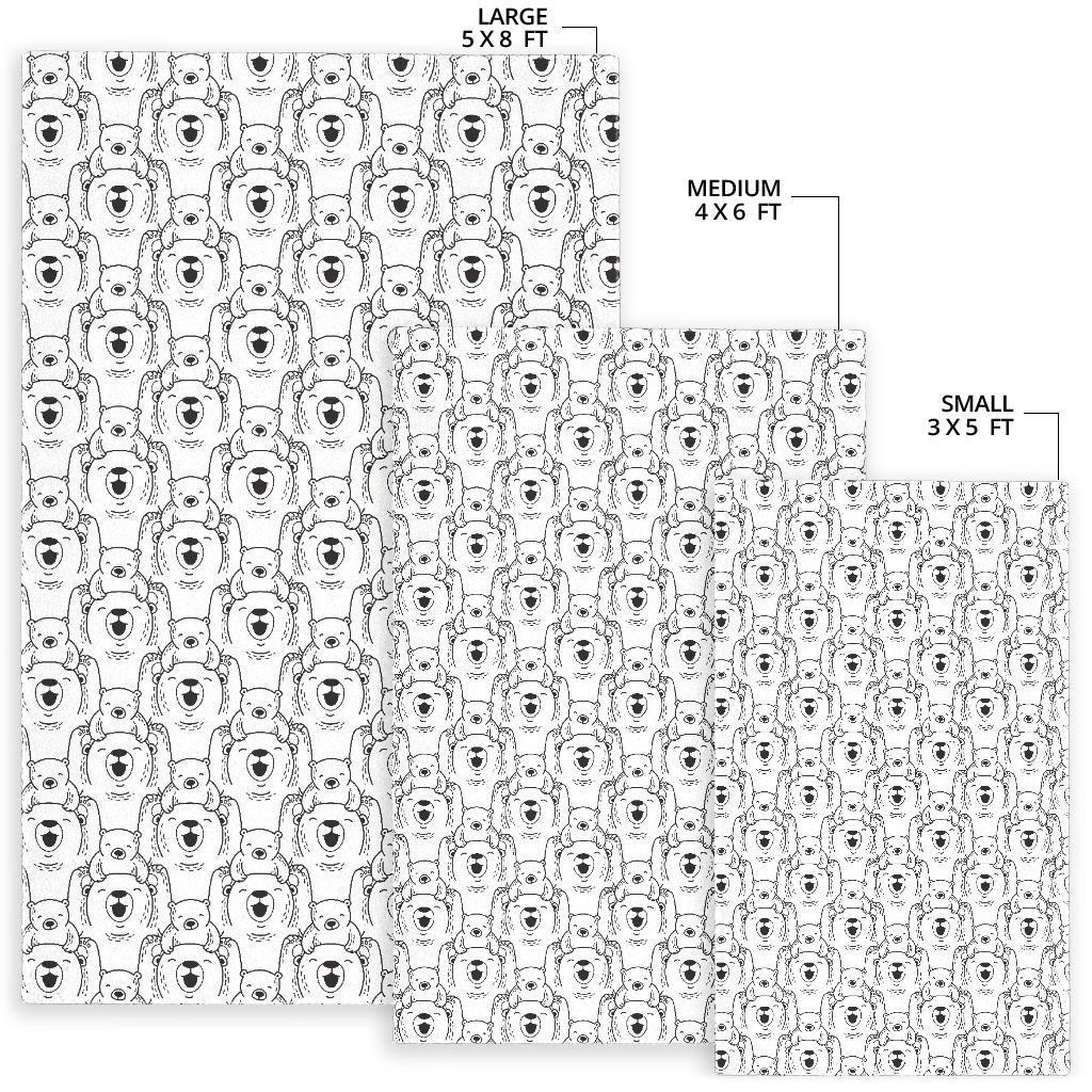 Pattern Print Polar Bear Floor Mat-grizzshop