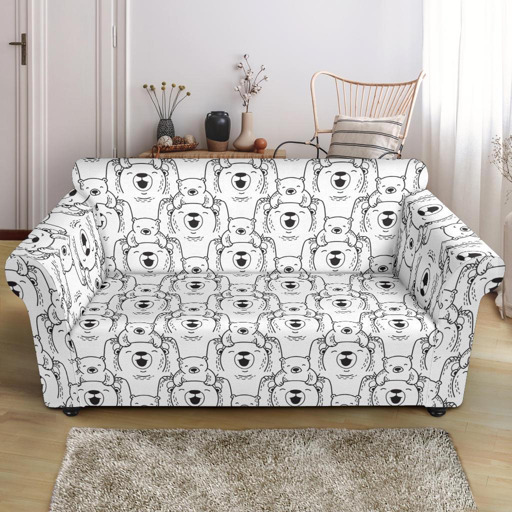 Pattern Print Polar Bear Loveseat Cover-grizzshop