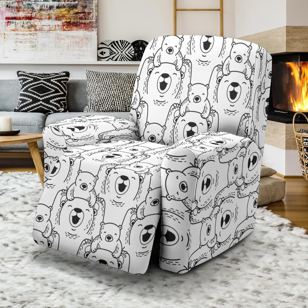 Pattern Print Polar Bear Recliner Cover-grizzshop