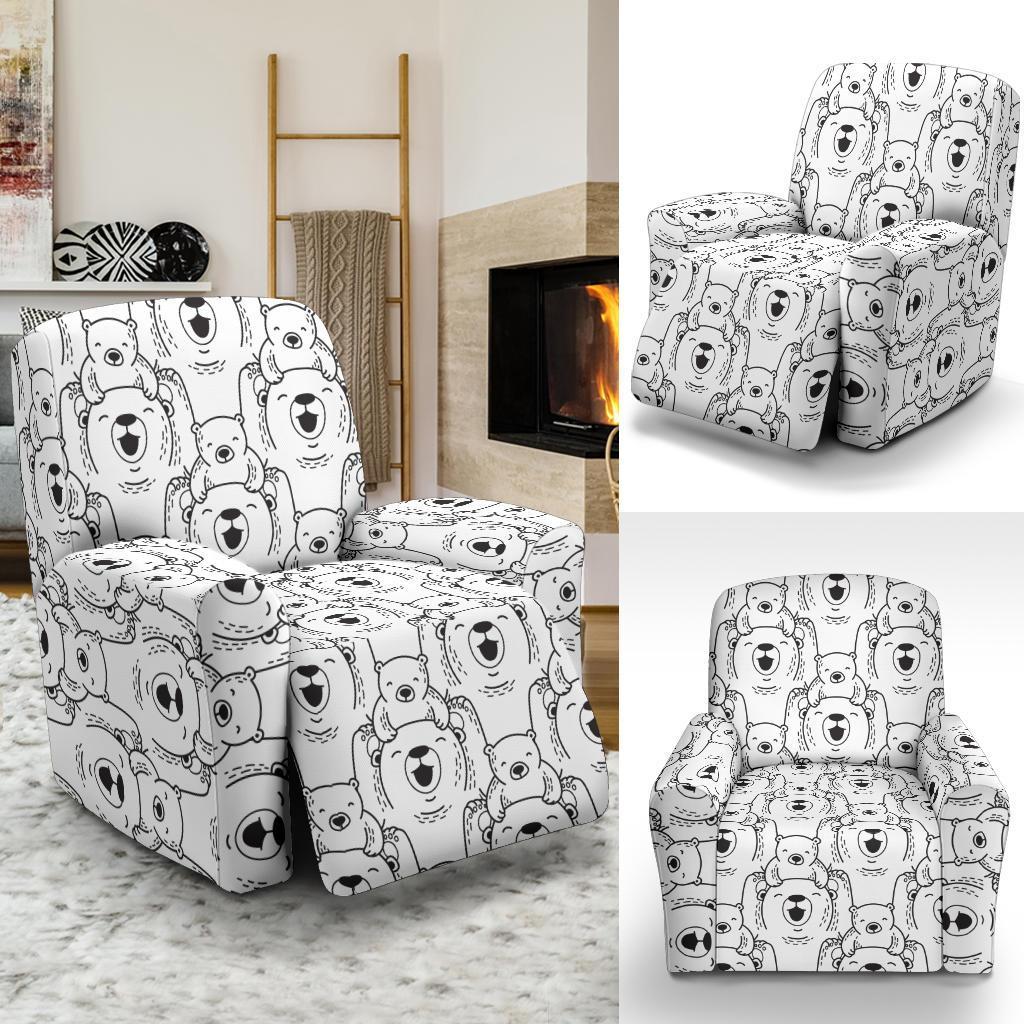 Pattern Print Polar Bear Recliner Cover-grizzshop