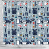 Pattern Print Police Bathroom Shower Curtain-grizzshop