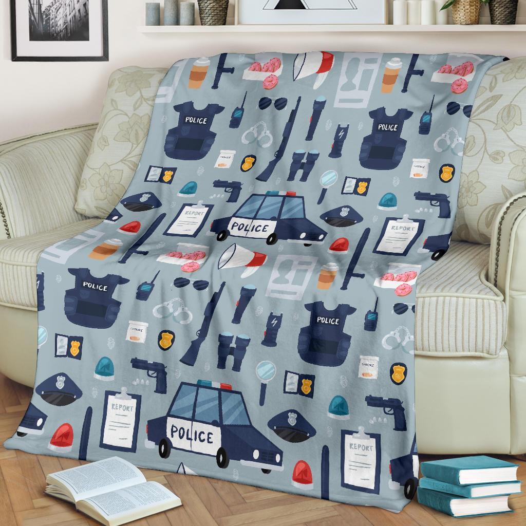 Pattern Print Police Blanket-grizzshop