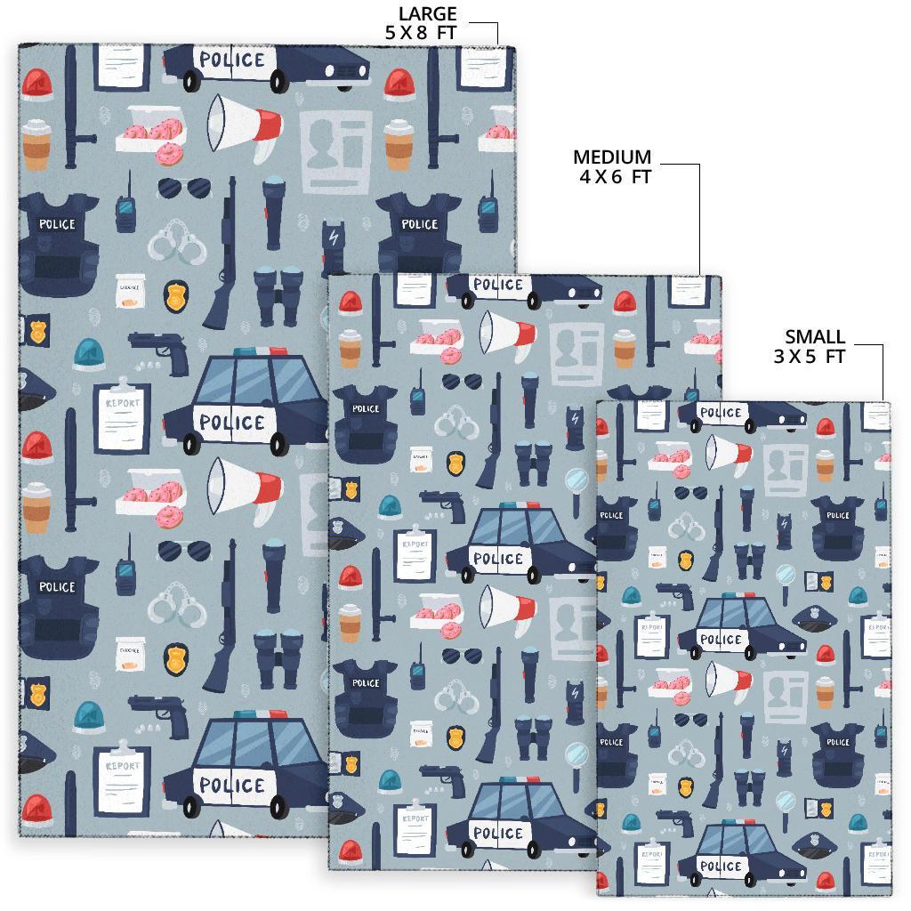Pattern Print Police Floor Mat-grizzshop