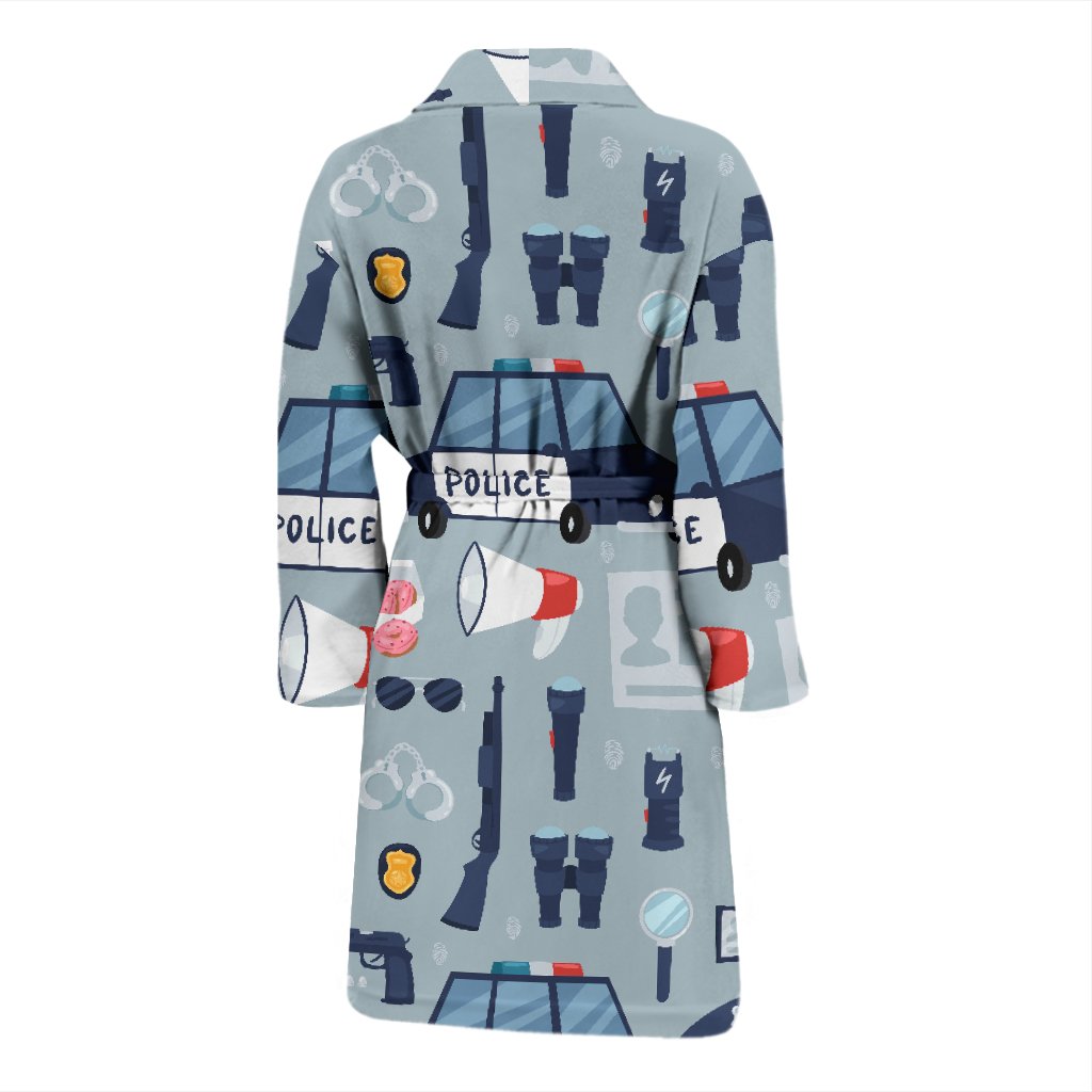 Pattern Print Police Men Long Robe-grizzshop