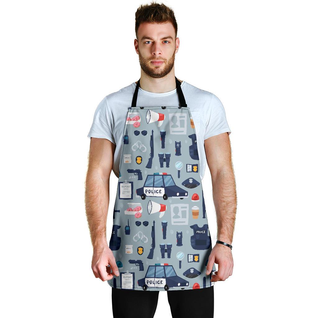Pattern Print Police Men's Apron-grizzshop