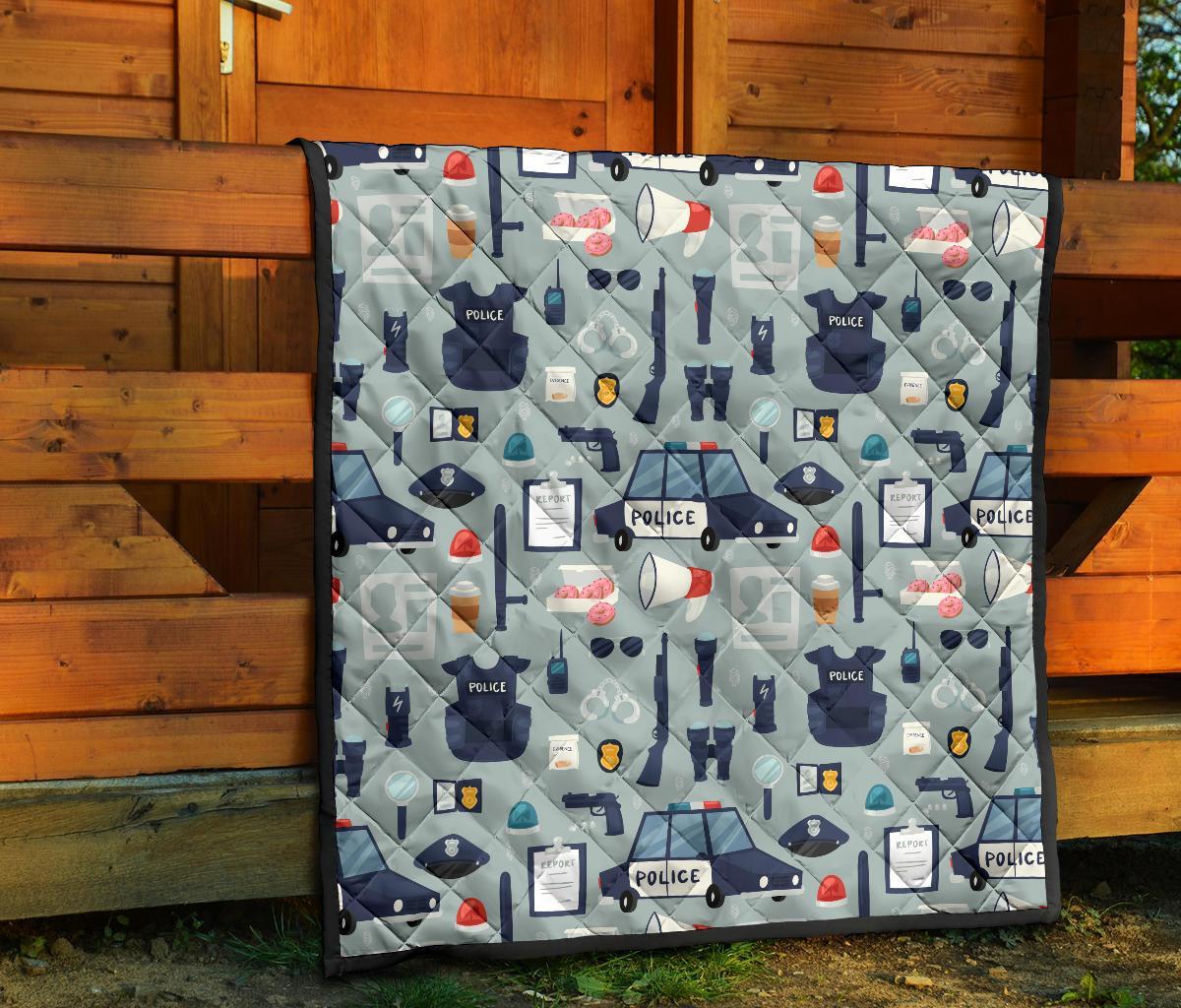 Pattern Print Police Quilt-grizzshop