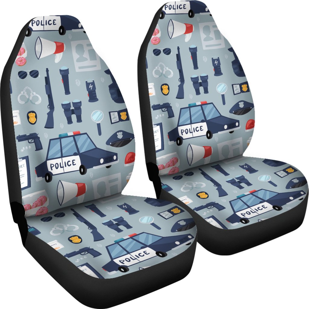 Pattern Print Police Universal Fit Car Seat Covers-grizzshop