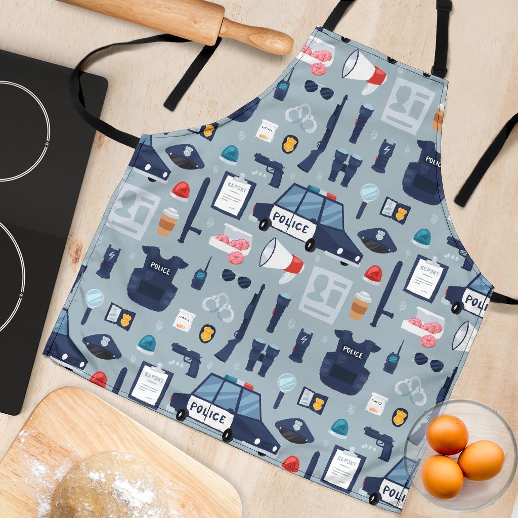 Pattern Print Police Women's Apron-grizzshop