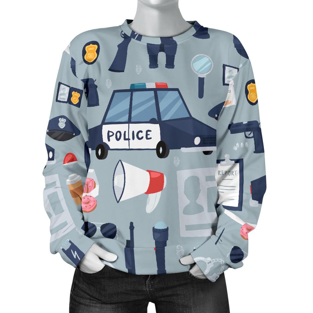 Pattern Print Police Women's Sweatshirt-grizzshop