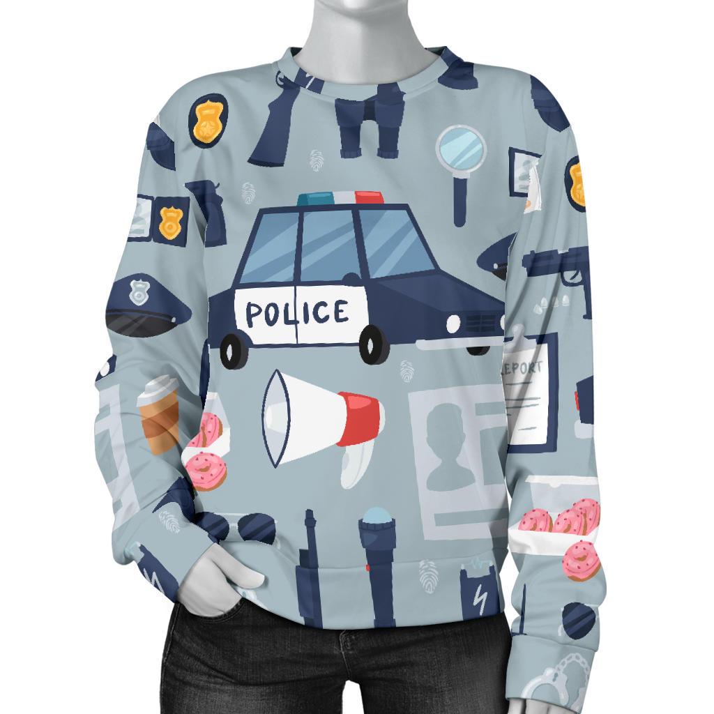 Pattern Print Police Women's Sweatshirt-grizzshop