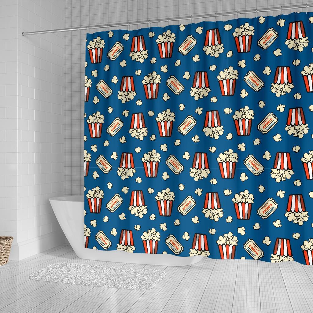 Pattern Print Popcorn Bathroom Shower Curtain-grizzshop