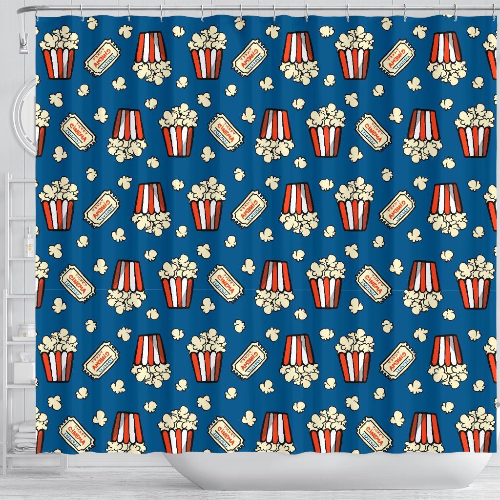 Pattern Print Popcorn Bathroom Shower Curtain-grizzshop