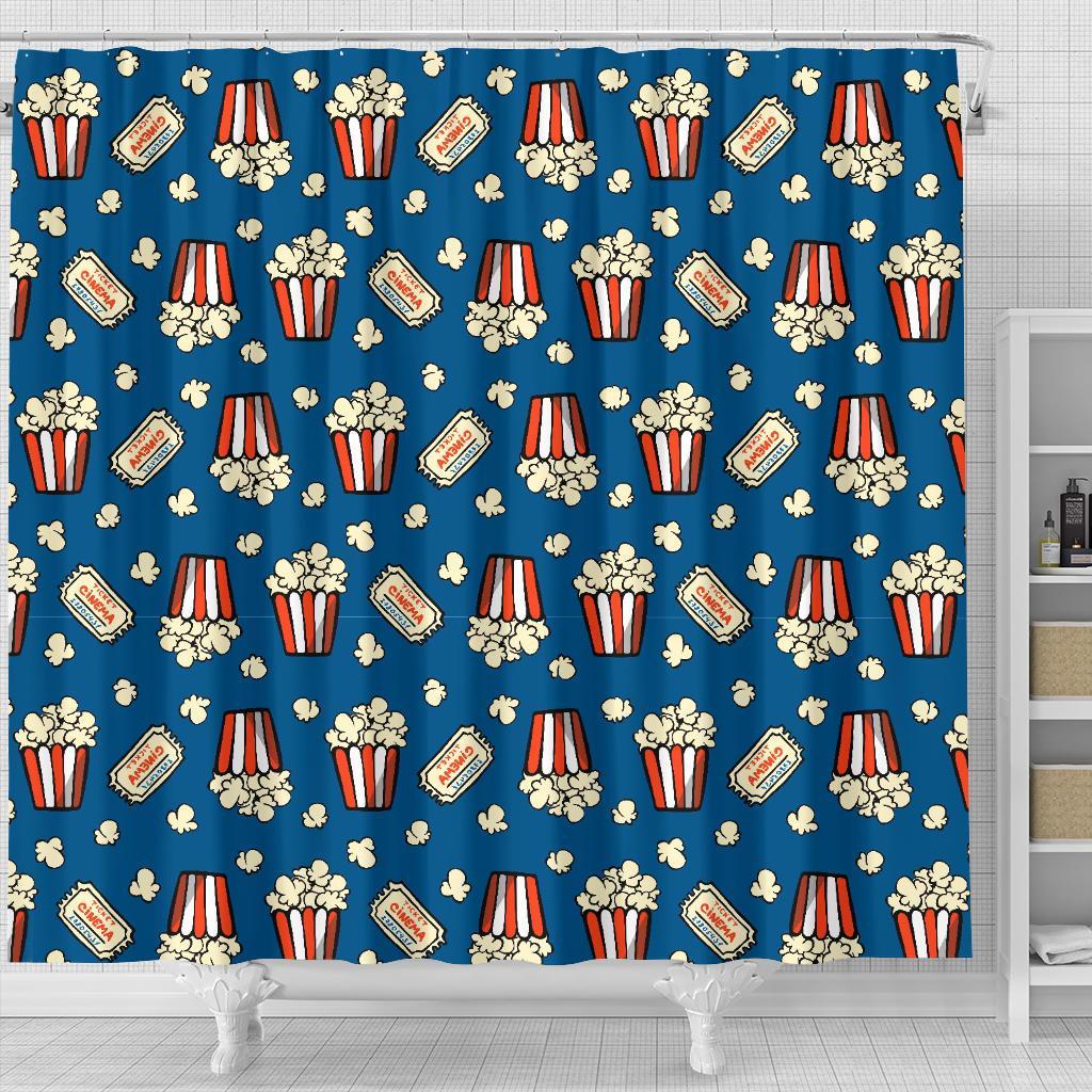 Pattern Print Popcorn Bathroom Shower Curtain-grizzshop