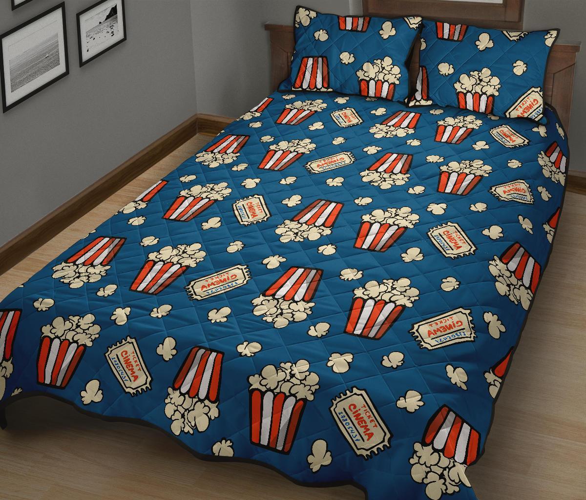 Pattern Print Popcorn Bed Set Quilt-grizzshop