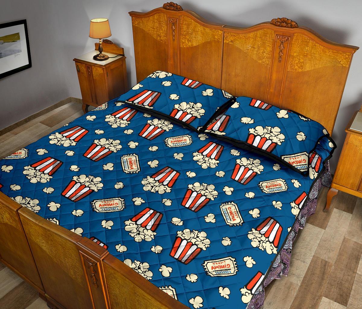 Pattern Print Popcorn Bed Set Quilt-grizzshop