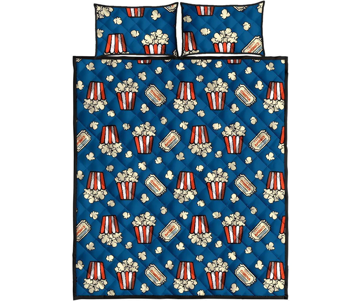 Pattern Print Popcorn Bed Set Quilt-grizzshop